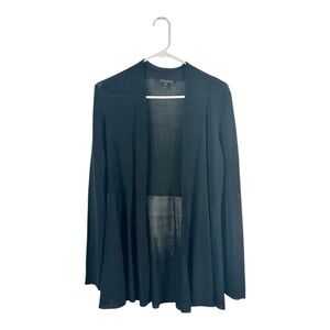 Eileen Fisher Black Open Front Cardigan Size Petite Medium